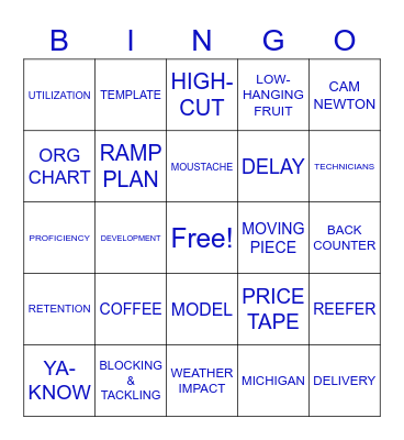 MONDAY MEETING BINGO Card