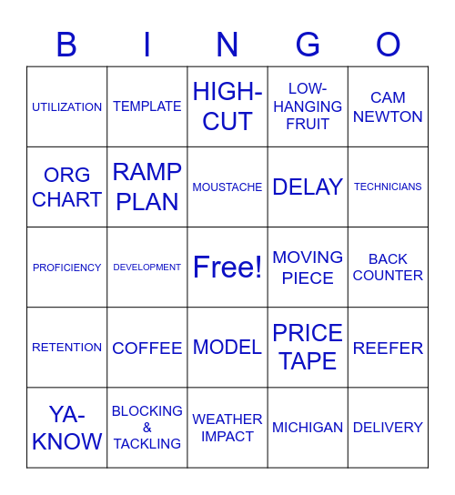 MONDAY MEETING BINGO Card