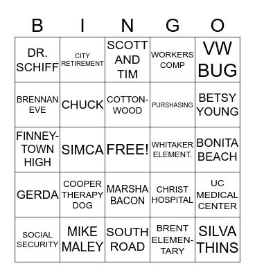 DONNA MALEY RETIREMENT BINGO Card