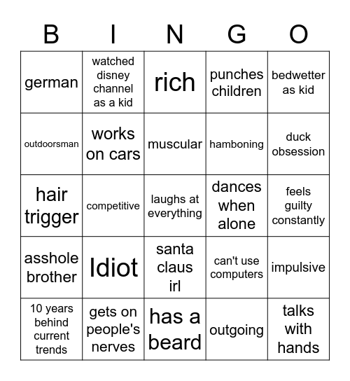 Leo Bingo Card