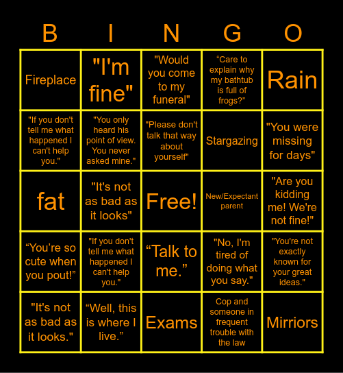 Naruto Bingo Card