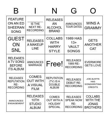 I'M FEELING 2022 Bingo Card