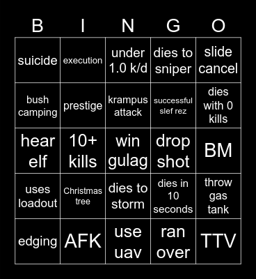 wazone Bingo Card