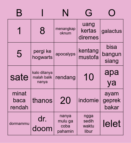 ayaulym Bingo Card