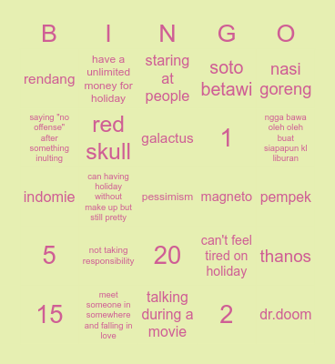 nay Bingo Card