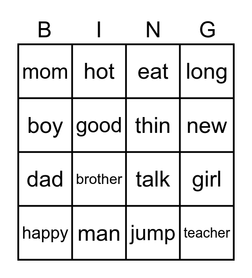 bingo Card