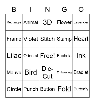 PE&PC Bingo Challenge Bingo Card