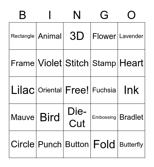 PE&PC Bingo Challenge Bingo Card