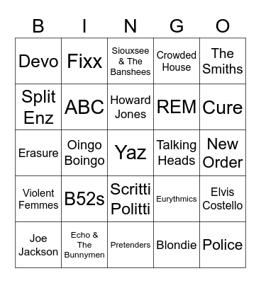 Ist Wave Bingo Card