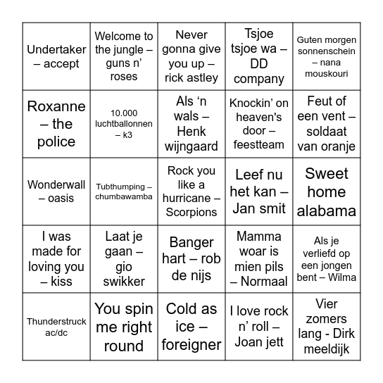 Bing Bong Bingo Card