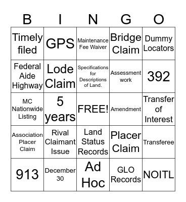 Mod 3 Bingo Card