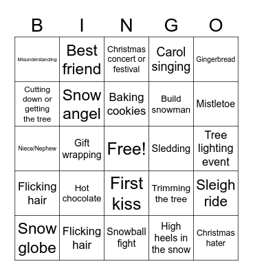 Christmas Movie Bingo Card