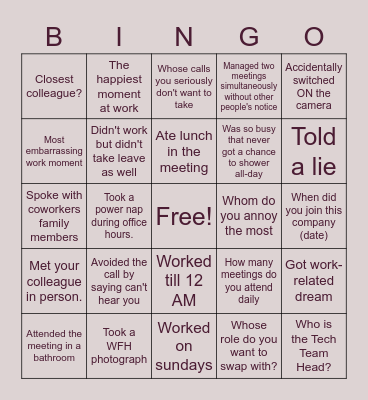 Blame It on BINGO-EZovians Bingo Card