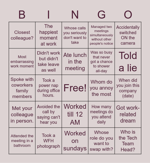 Blame It on BINGO-EZovians Bingo Card