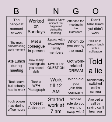 Blame it on BINGO- EZ0vians! Bingo Card