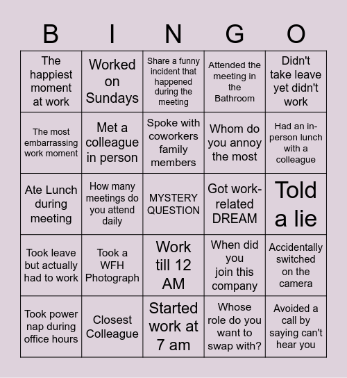 Blame it on BINGO- EZ0vians! Bingo Card