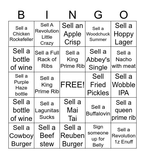 Server Bingo Card