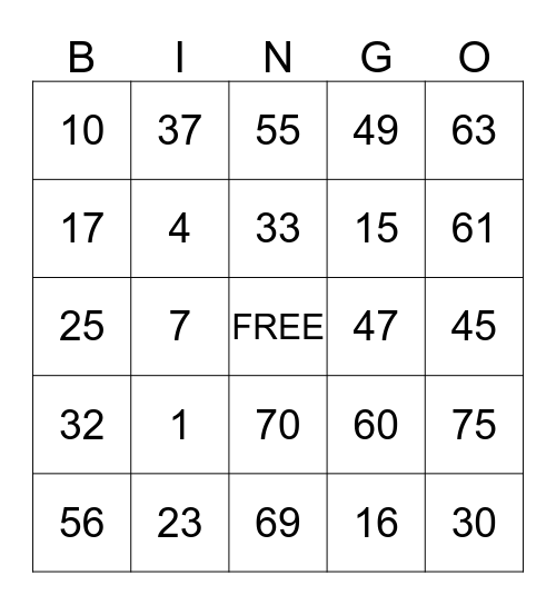LARCOM BINGO BONANZA 2012 Bingo Card