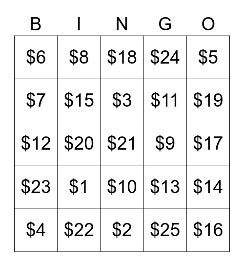 Colton’s Baseball Bingo Card