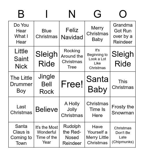 Antioch Christmas Bingo Card