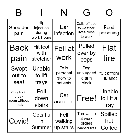 Lizzy bingo Card