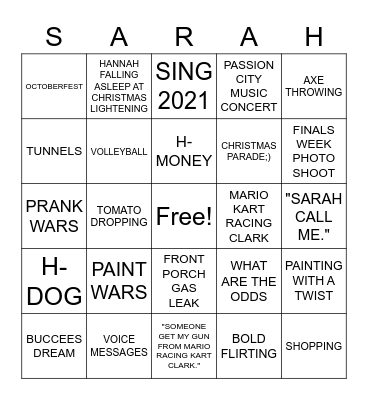 GRAD Bingo Card