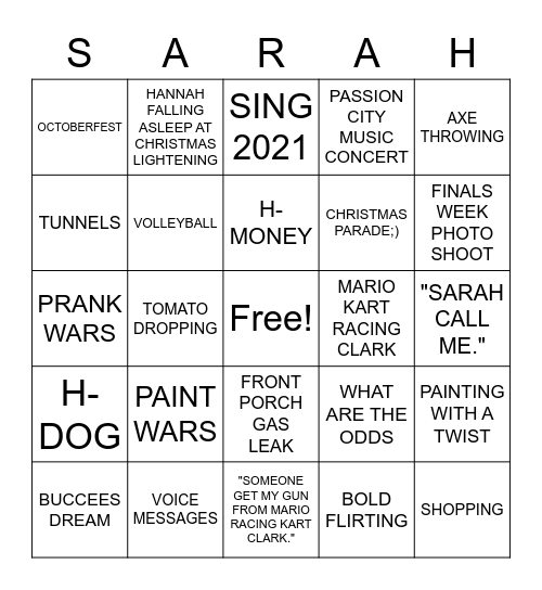 GRAD Bingo Card