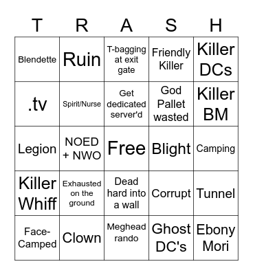 DBD Bingo Card