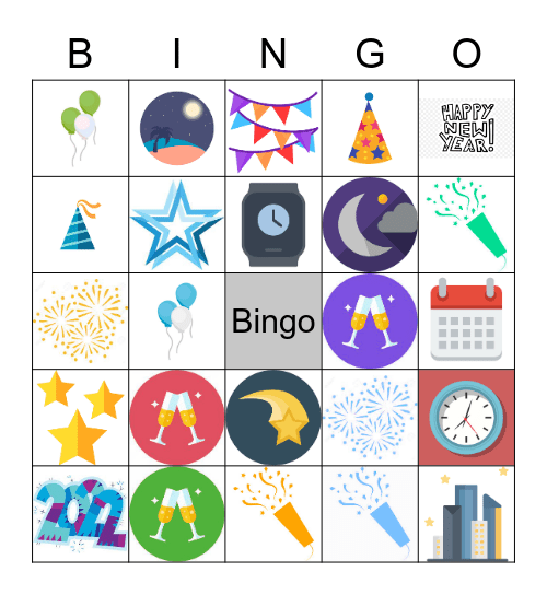 Bingo do Ano Novo Bingo Card