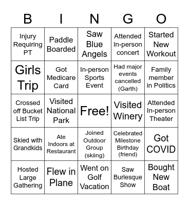 COVID Didn't Hamper Our 2021 Bingo Card