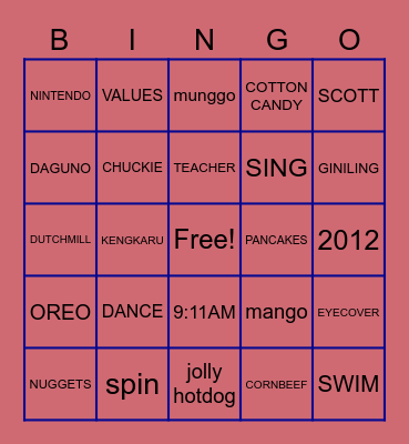 TWINZZ turn 9 Bingo Card