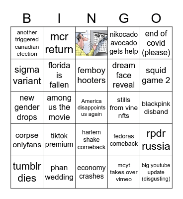 amogus 2022 Bingo Card