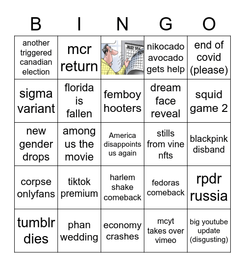amogus 2022 Bingo Card