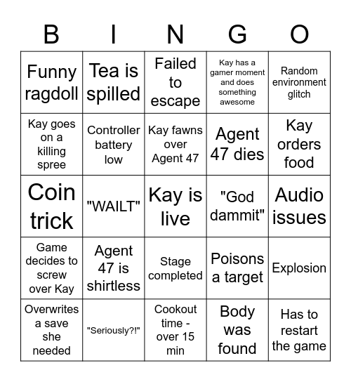 RK9 Hitman Bingo Card