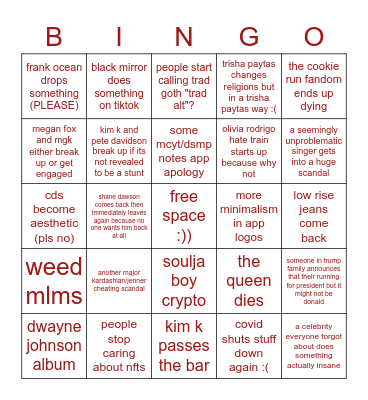 2022 Bingo Card