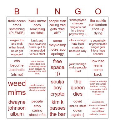 2022 Bingo Card