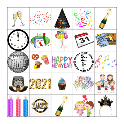 New Year BINGO 2021 Bingo Card