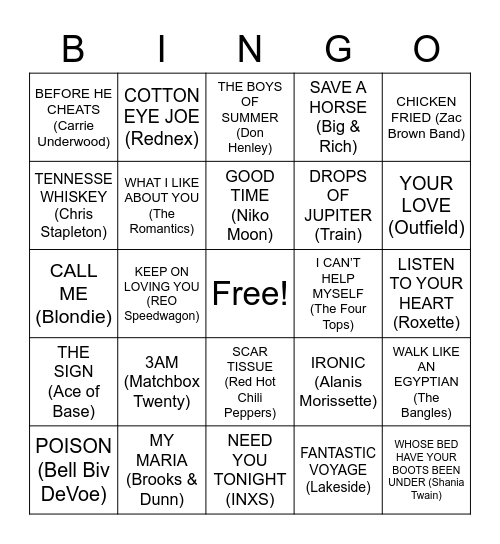 KING OF THE DEEP                     BOOGIE BINGO Card