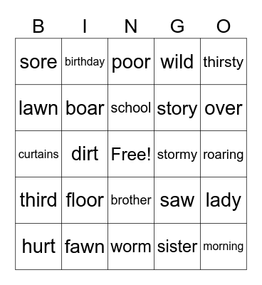 Reading 3 first two sounds Bingo Card