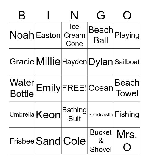 Bingo Card Bingo Card