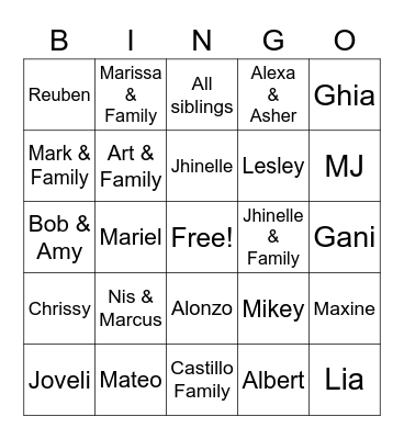 Gutierrez Holiday Bingo 2021 Bingo Card