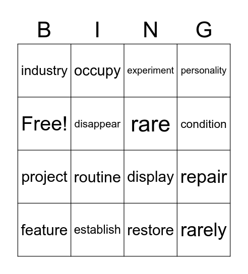 U6 Old buildings Bingo Card
