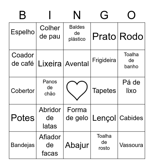 CHÁ DE CASA NOVA SARAH E FELIPE Bingo Card