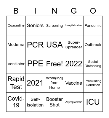 Covid-19 BINGO Card