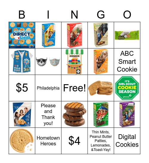 Girl Scout Cookies Bingo Card