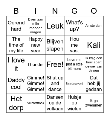 Untitled swingo Bingo Card
