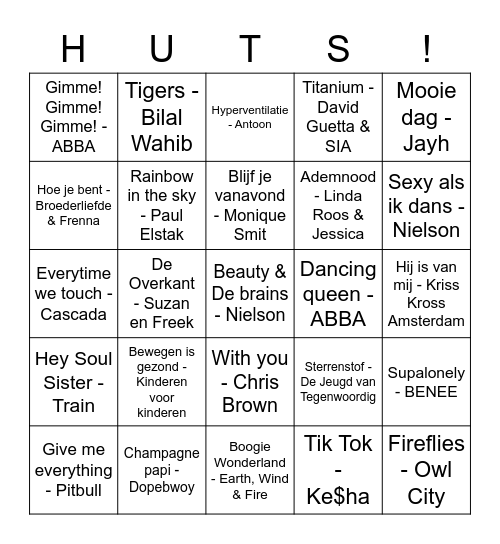 Fout & Nieuw muziekbingo Card