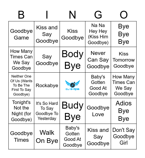 "Bye" 2021 Bingo Card
