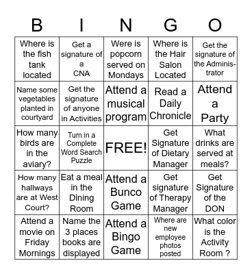 Welcome to Advocate Sherman West Court Bingo Card