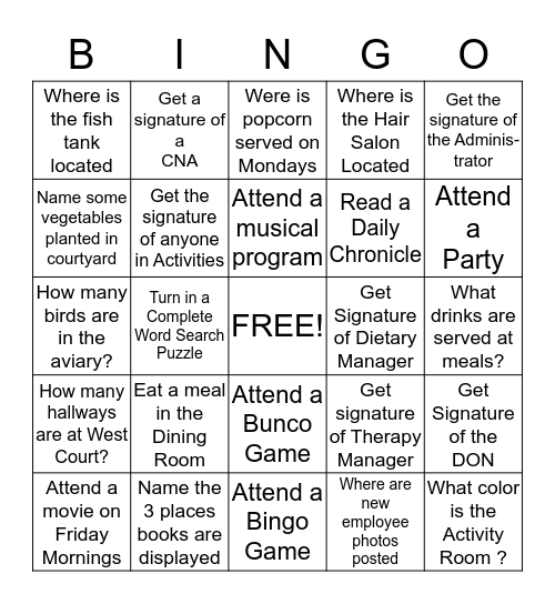 Welcome to Advocate Sherman West Court Bingo Card